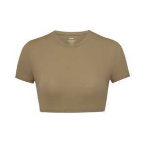 SKIMS Fits Everybody Super Cropped T-Shirt Nude Size Medium
